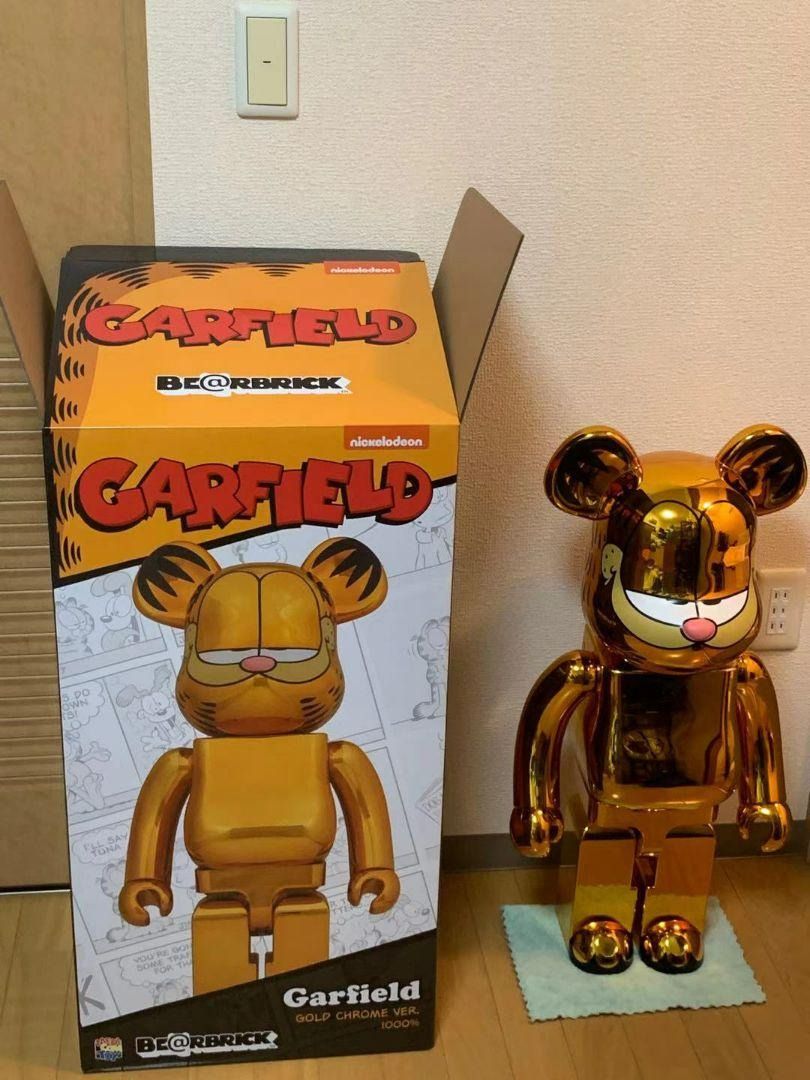 新品 BE@RBRICK GARFIELD GOLD CHROME 1000％