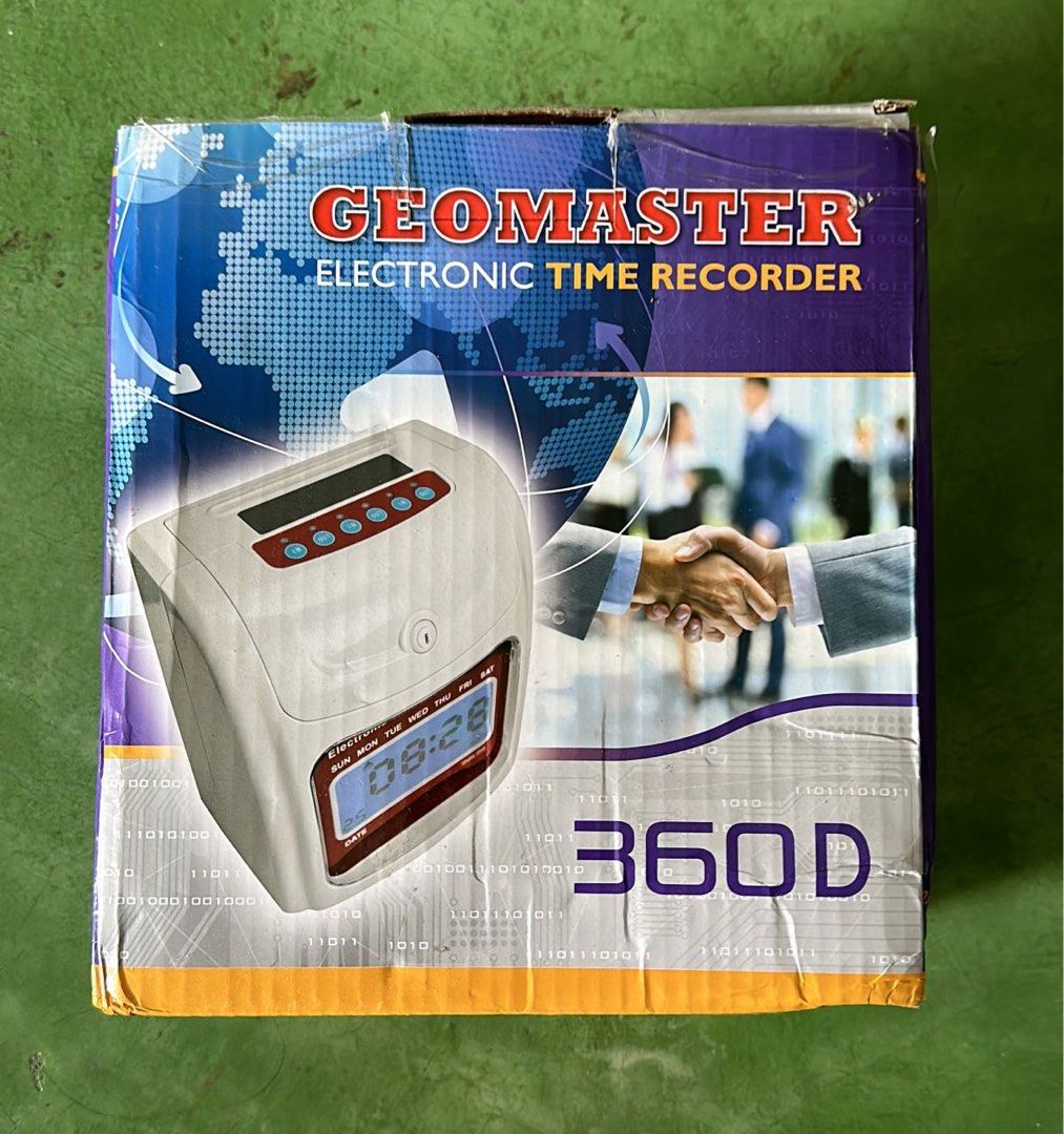 GEOMASTER Time Recorder Machine / Punch Card Machine Machine & Card