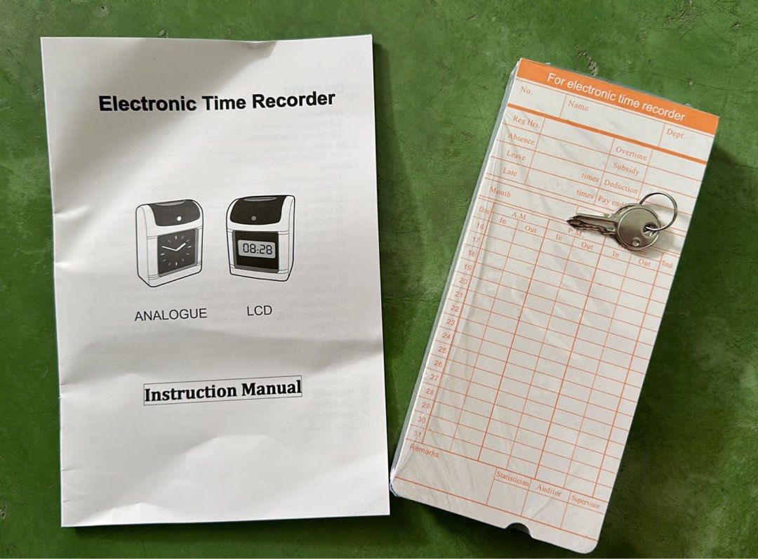GEOMASTER Time Recorder Machine / Punch Card Machine Machine & Card