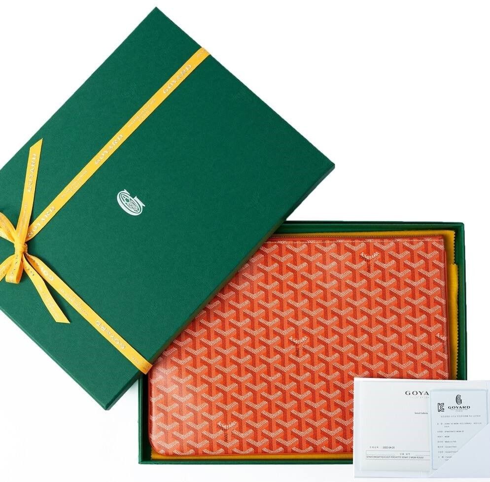 Goyard Senat Clutch MGM (Orange), Luxury, Bags & Wallets on Carousell