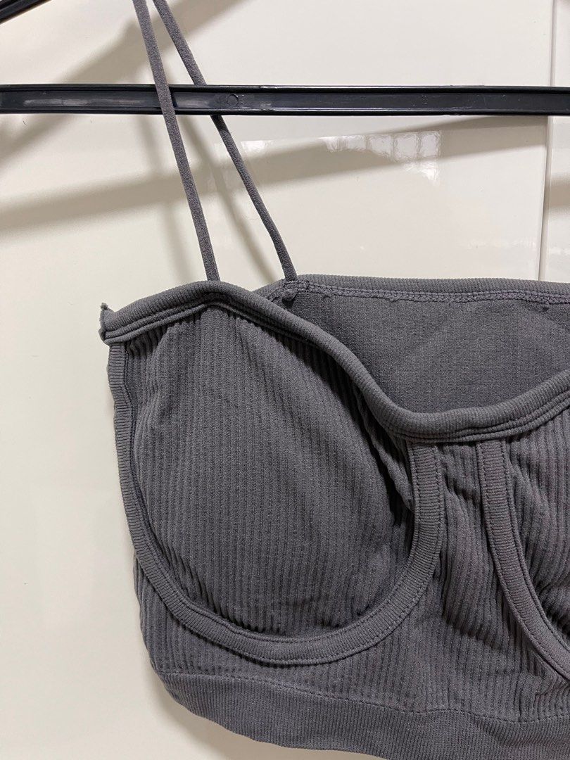 Grey bra top, Women's Fashion, Tops, Sleeveless on Carousell