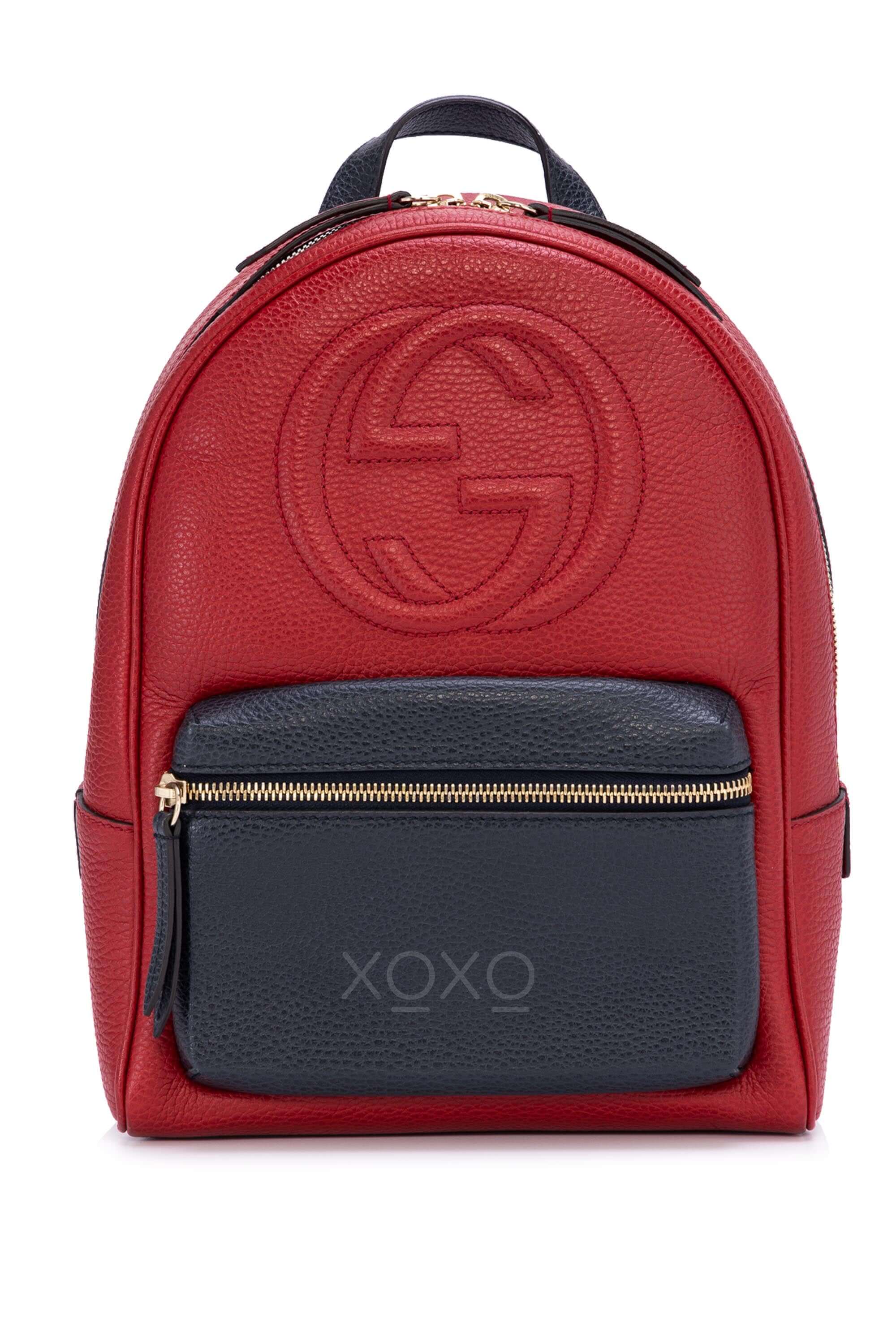 Gucci Backpack Leather Red x blue oxluxe