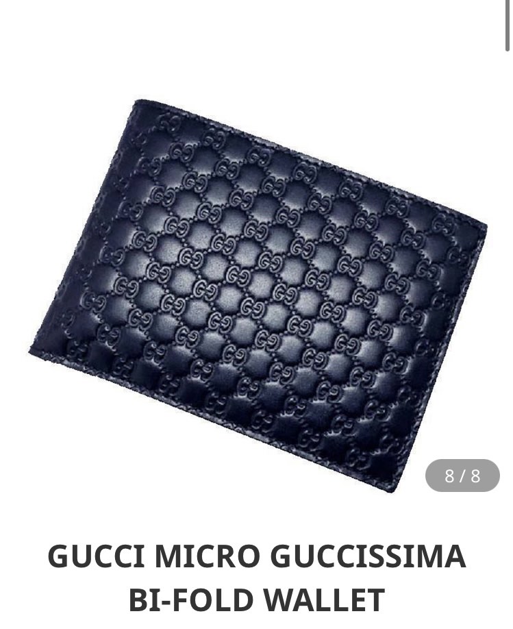 GUCCI KingSnake Nero Supreme Guccissima Canvas Bi Fold Wallet 8 Card Slots