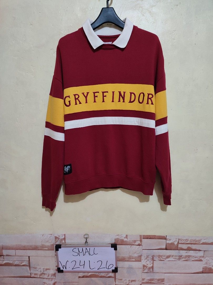 Fashion letter gryffindor print colorblock lapel collar long sleeve pullover sweatshirt new arrivals