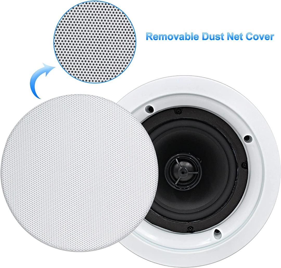 Herdio 5.25 Inches in Ceiling Wall Flush Mount Speakers 8Ohm 300 Watts