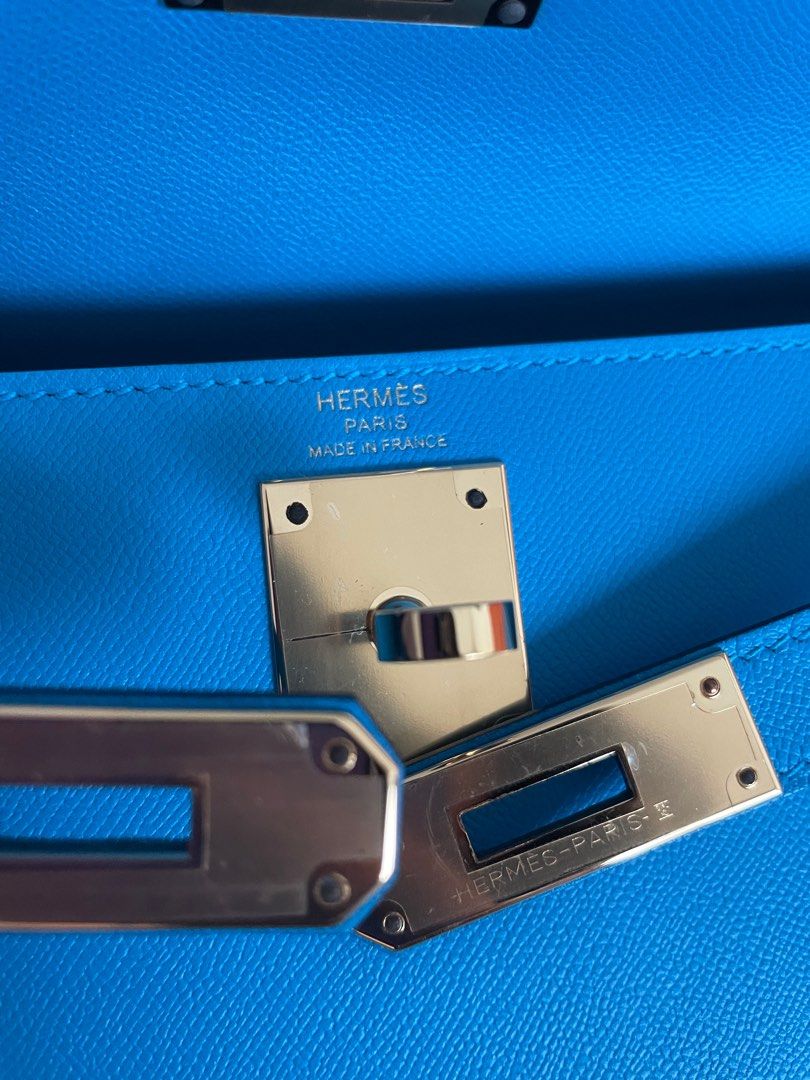 Hermes Kelly II 28 Sellier Veau Madame of Bleu Frida Handbag