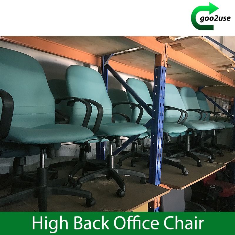 Highback Green Fabric Office Arm Chair, Furniture & Home Living