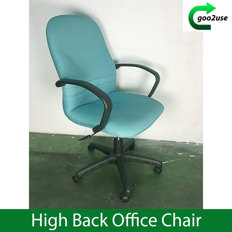 Highback Green Fabric Office Arm Chair, Furniture & Home Living