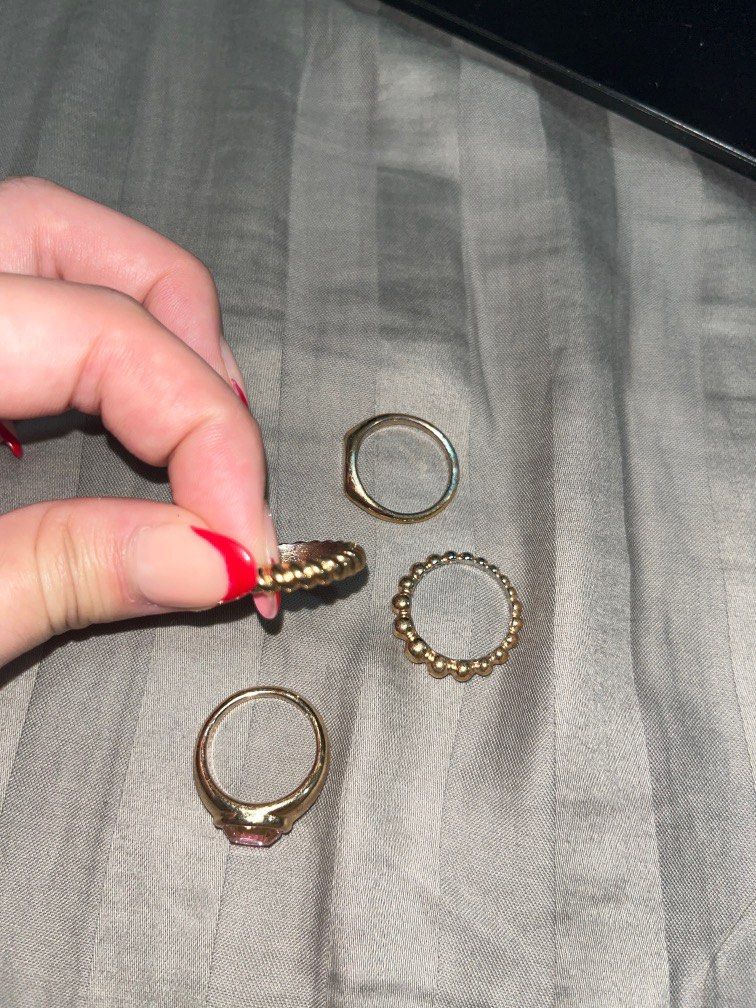 H m gold rings bundle Women s Fashion Jewelry Organizers
