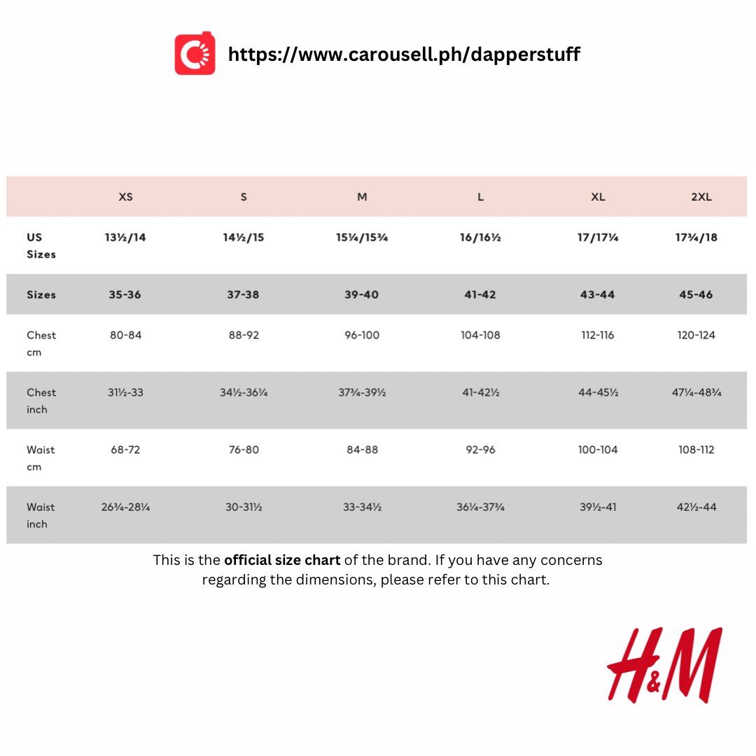 H&m sales jacket size