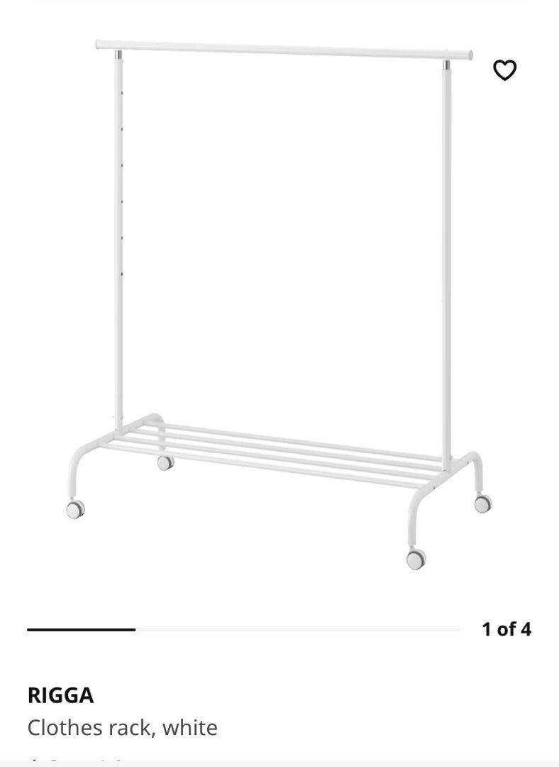 IKEA clothes rack with wheels, Furniture & Home Living, Furniture
