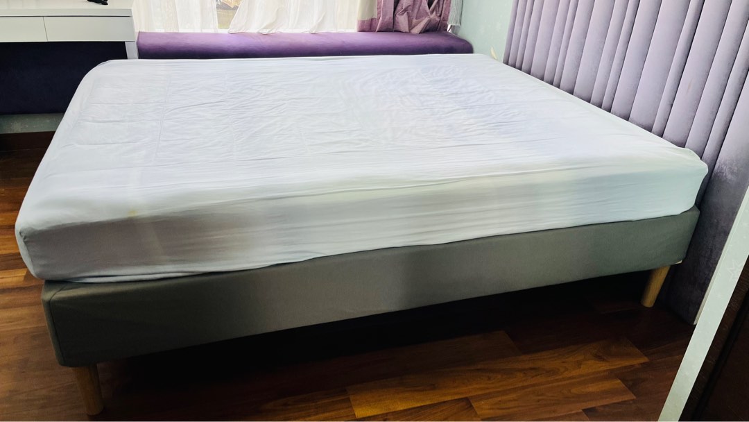 IKEA Queen mattress + Bedframe, Furniture & Home Living, Furniture, Bed
