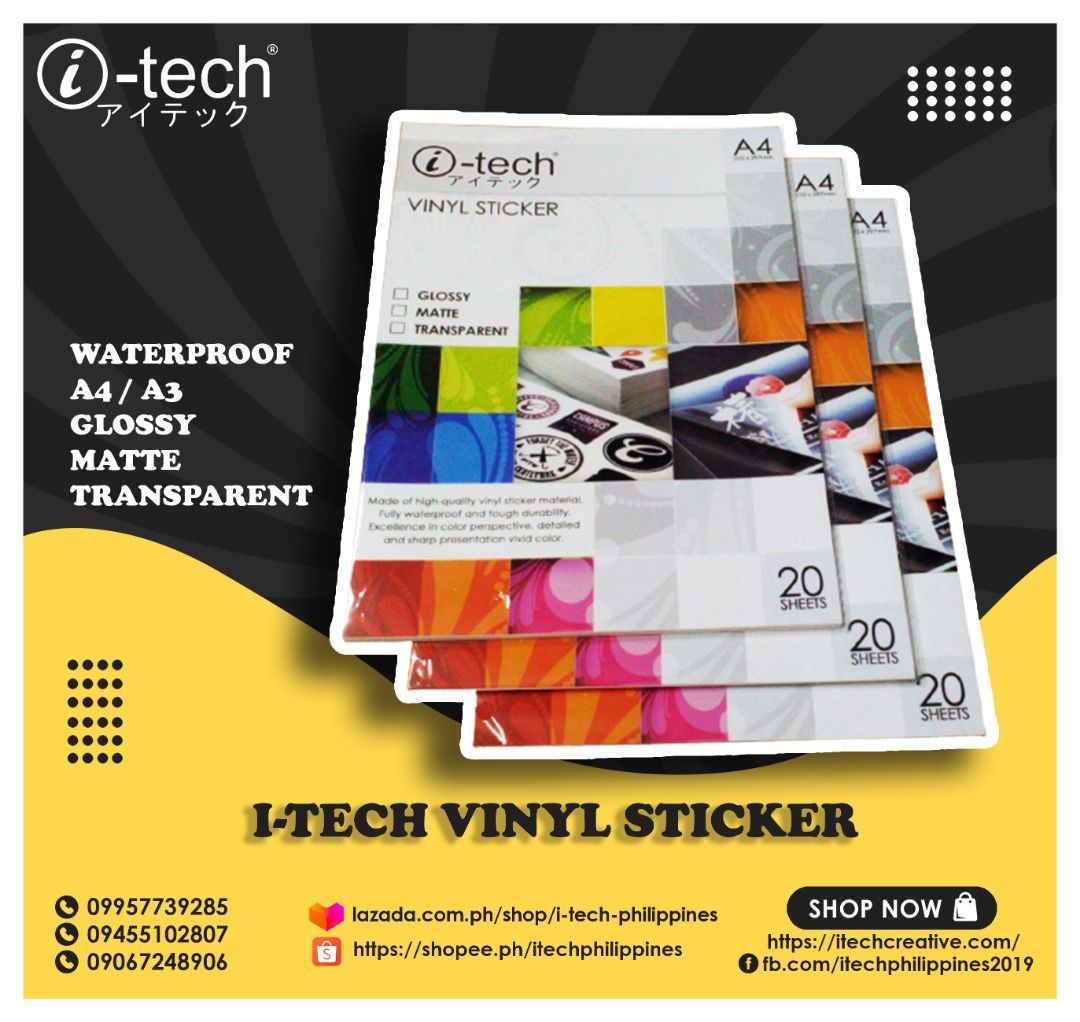 I-tech Waterproof Printable Vinyl Sticker