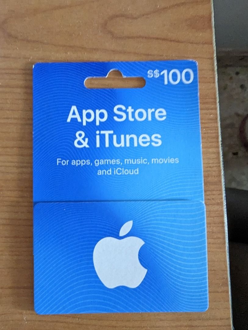 Itunes S$100 gift card, Tickets & Vouchers, Store Credits on Carousell