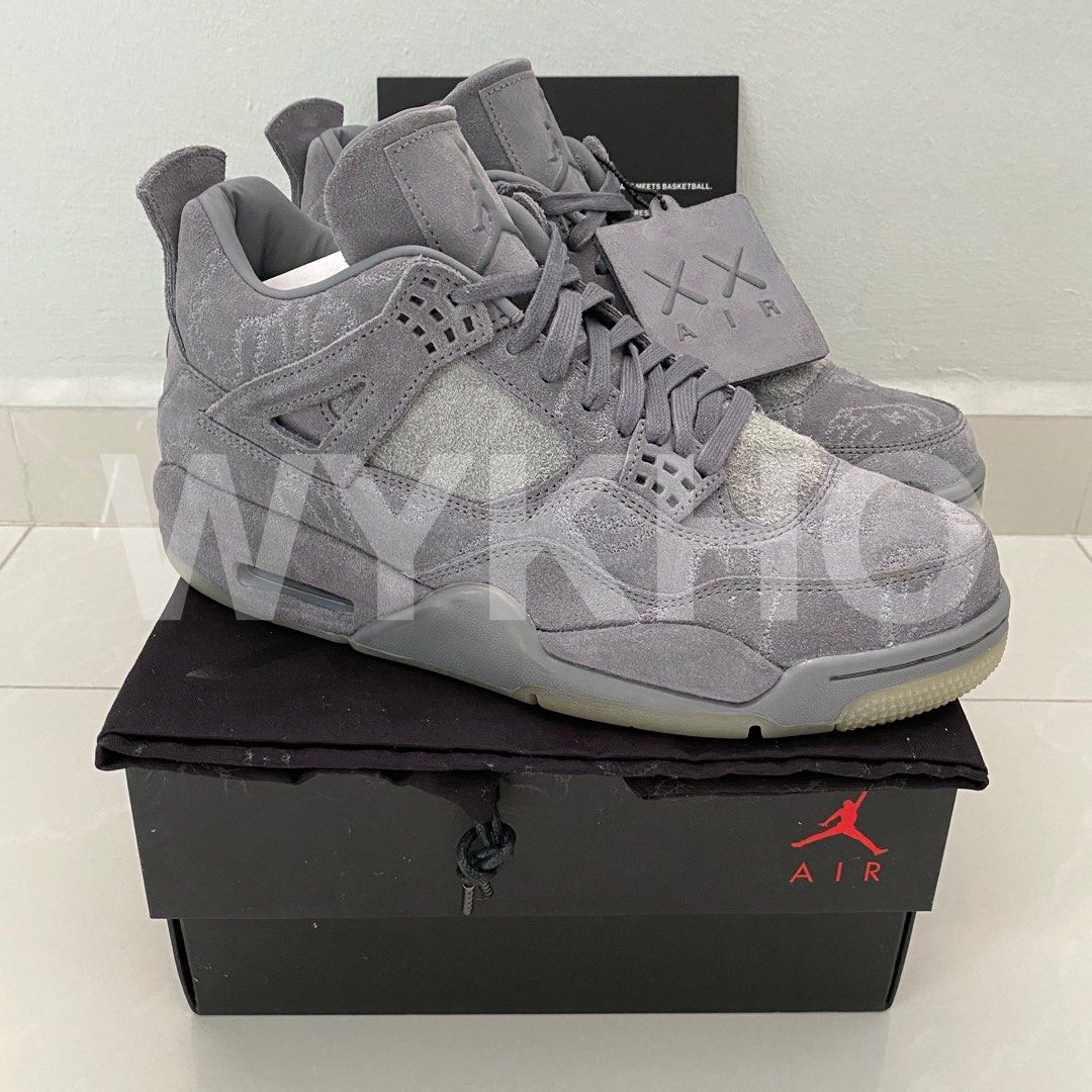 Kaws x Nike Air Jordan 4 Cool Grey Luxury Sneakers Footwear on Carousell