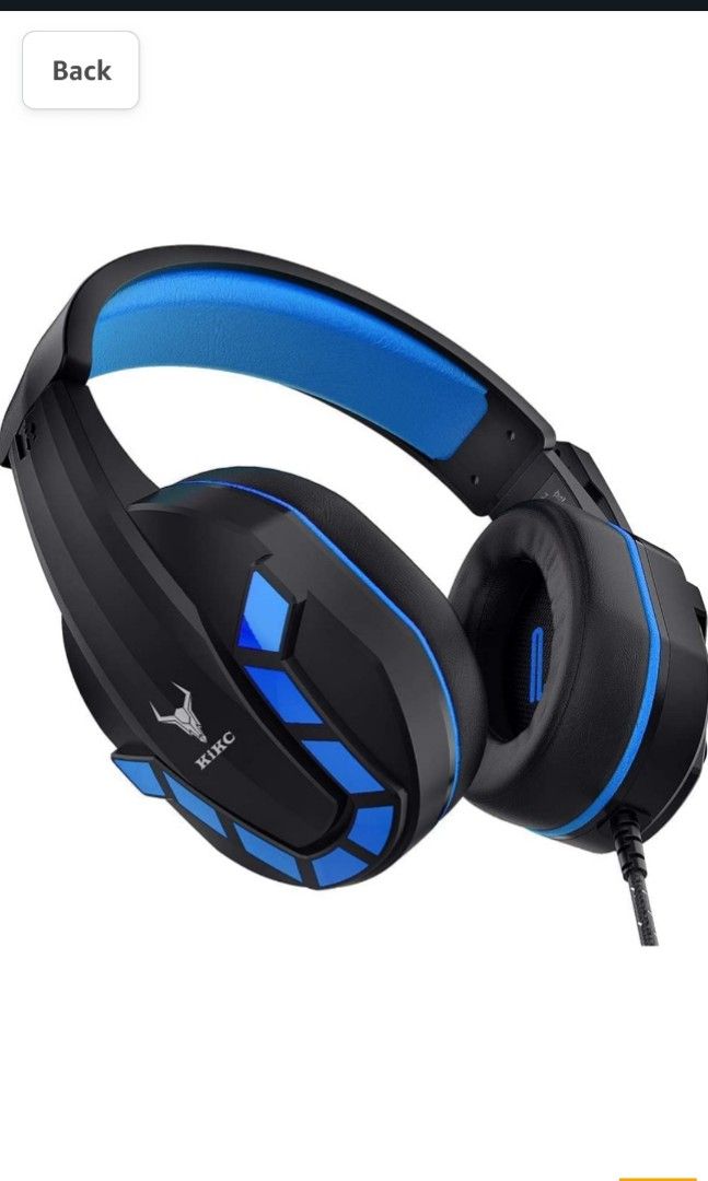 Kikc PS4 Gaming Headset with Mic for Xbox One, PS5, PC, Mobile Phone and  Notebook, Controllable Volume Gaming Headphones with Soft Earmuffs for Kid