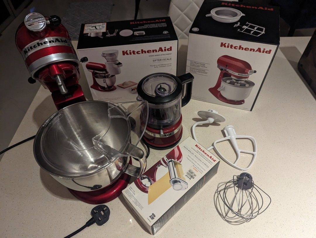 KitchenAid mixer, food processor, pasta maker, ice cream maker, scale