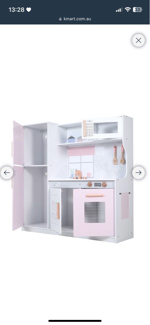 Kmart Pink Large Wooden Kitchen Playset Hobbies Toys Toys