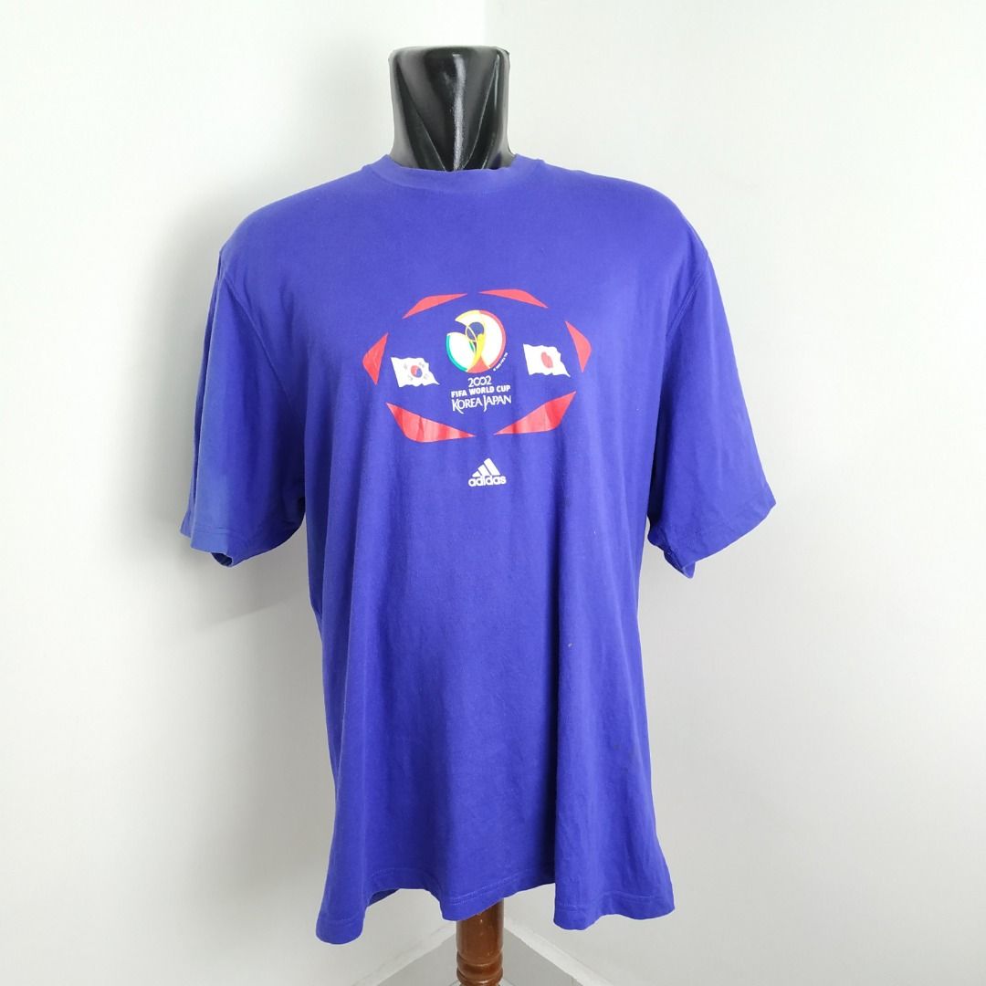 SALE L VTG ADIDAS 2002 WORLD CUP FIFA KOREA JAPAN TSHIRT