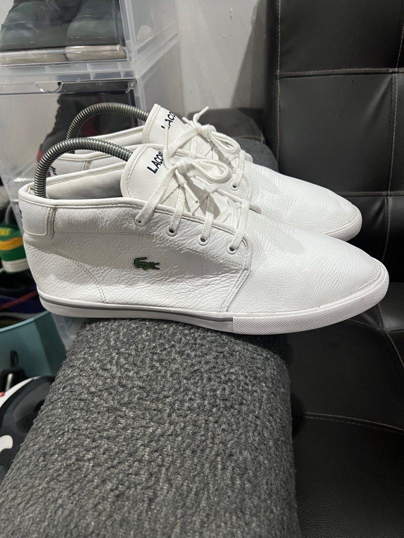 Lacoste Ampthill Mid White Leather Shoes 12UK Men s Fashion