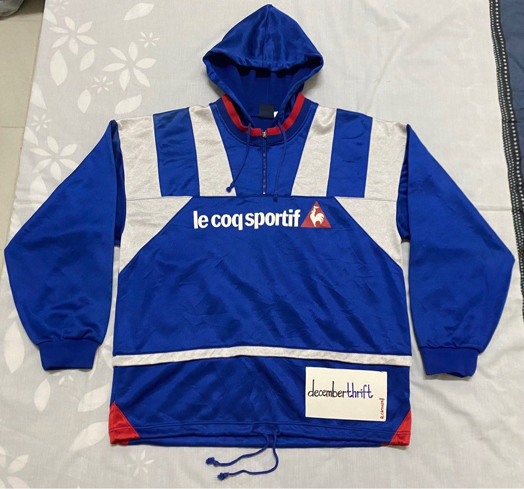 Le Coq Sportif Oversized Hooded Three Color Half Zip Track Jacket