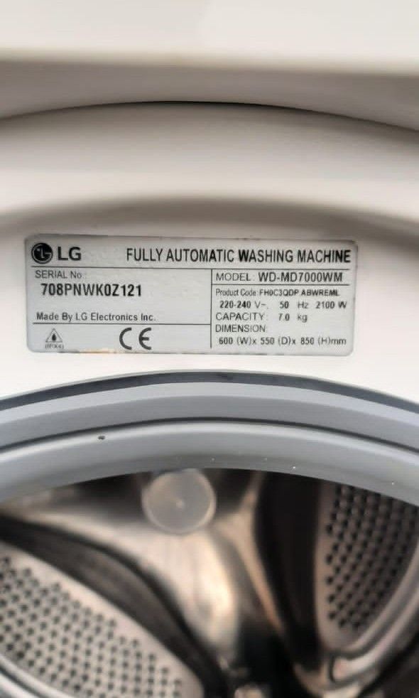 LG INVERTER DIRECT DRIVE FRONT LOAD WASHING MACHINE 7 KG, TV & Home