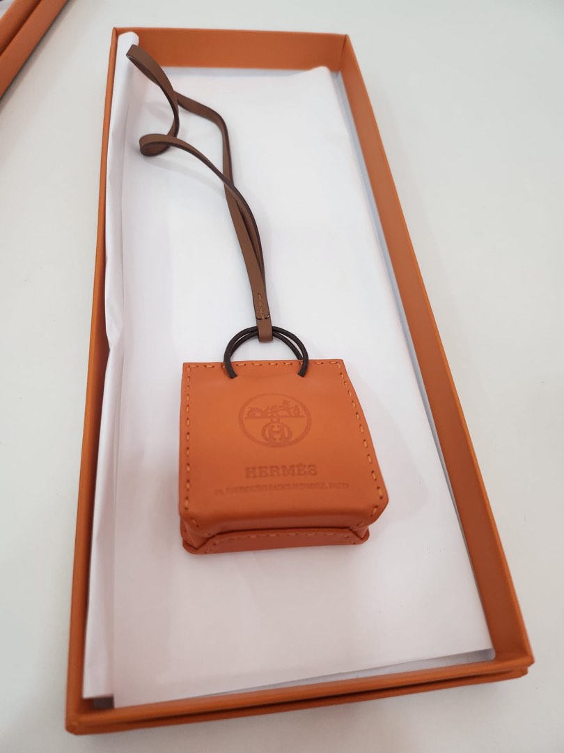 Hermes Orange Shopping Bag Charm – Vintage by Misty