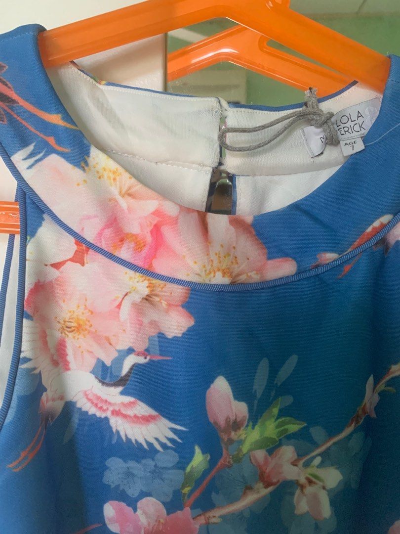 Girls Multicoloured Floral Polyester A-Line Size 11