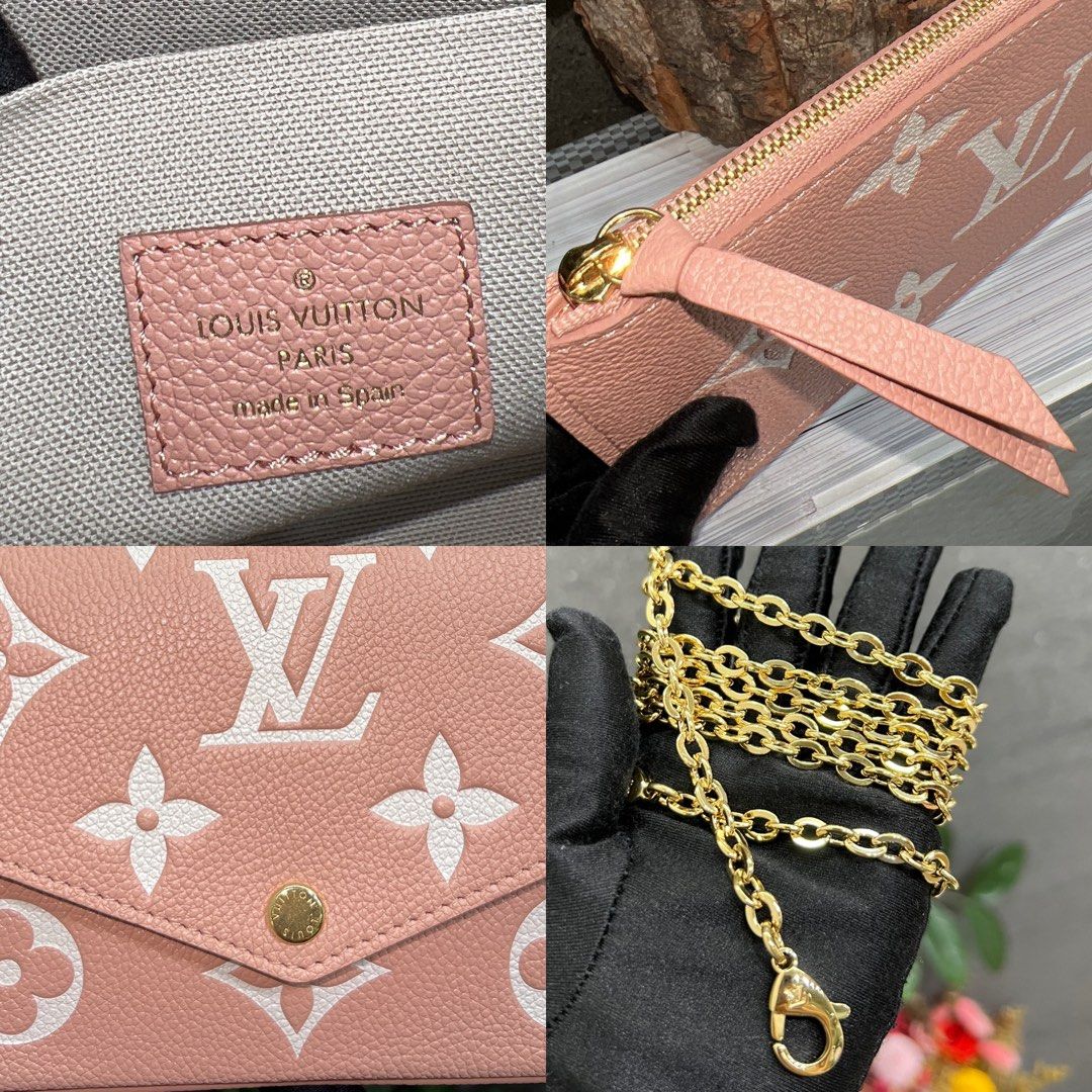 Louis Vuitton Rose Poudre Monogram Empreinte Felicie Pochette Pink  ref.639372 - Joli Closet