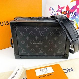 tas sling-bag Louis Vuitton Soft Trunk Monogram Macassar Handle Bag Brown  Black