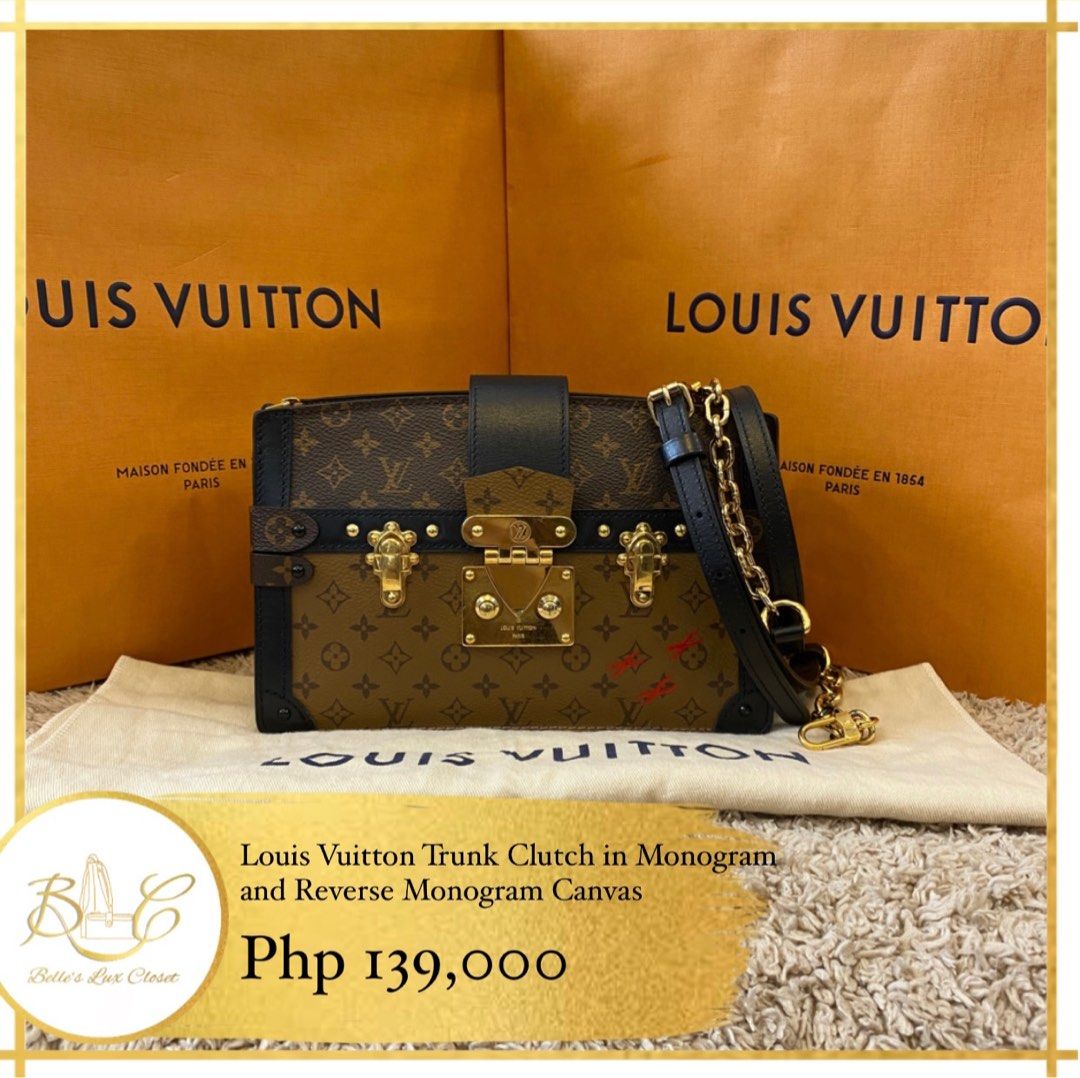 LV MONOGRAM CANVAS TRUNK CLUTCH REVERSE BAG, Luxury, Bags & Wallets on  Carousell