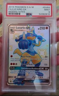 Lucario GX SV64/SV94 SHINY FULL ART SECRET ULTRA RARE Pokemon SM Hidden  Fates