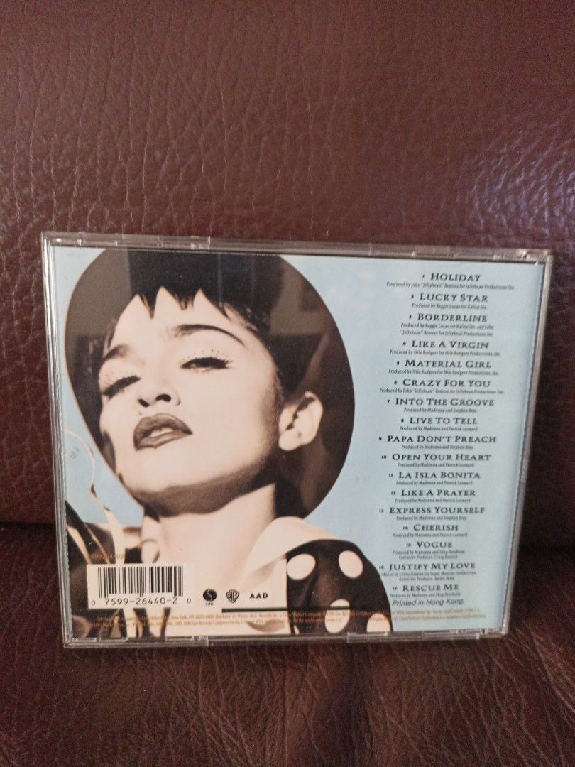Madonna the immaculate collection cd （香港版）, 興趣及遊戲, 音樂