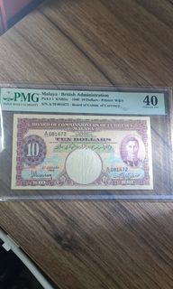 Malaya 194O $1O，PMG4O， Is original paper.