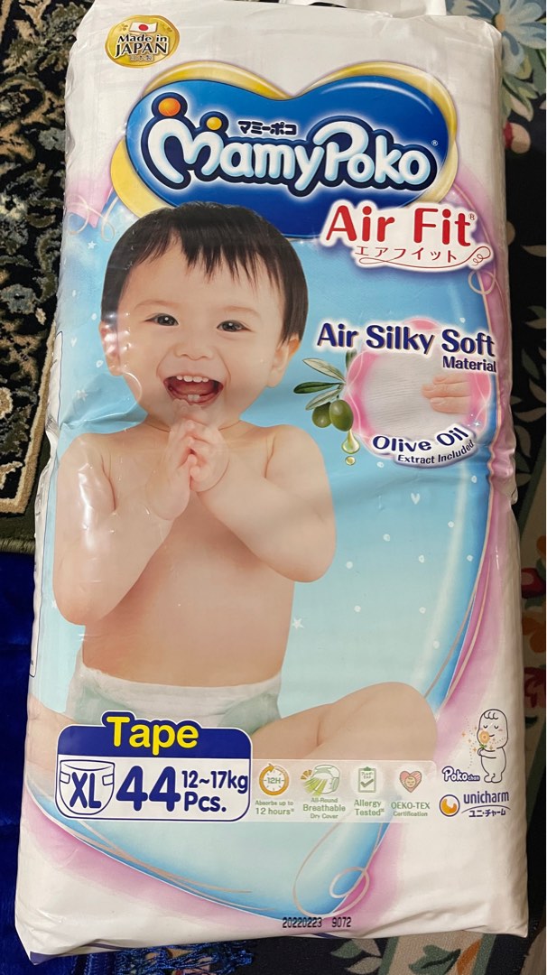 MamyPoko Air Fit XL (Air Silky Soft), Babies & Kids, Bathing & Changing