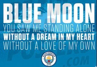 Manchester City Football Club Blue Moon Poster