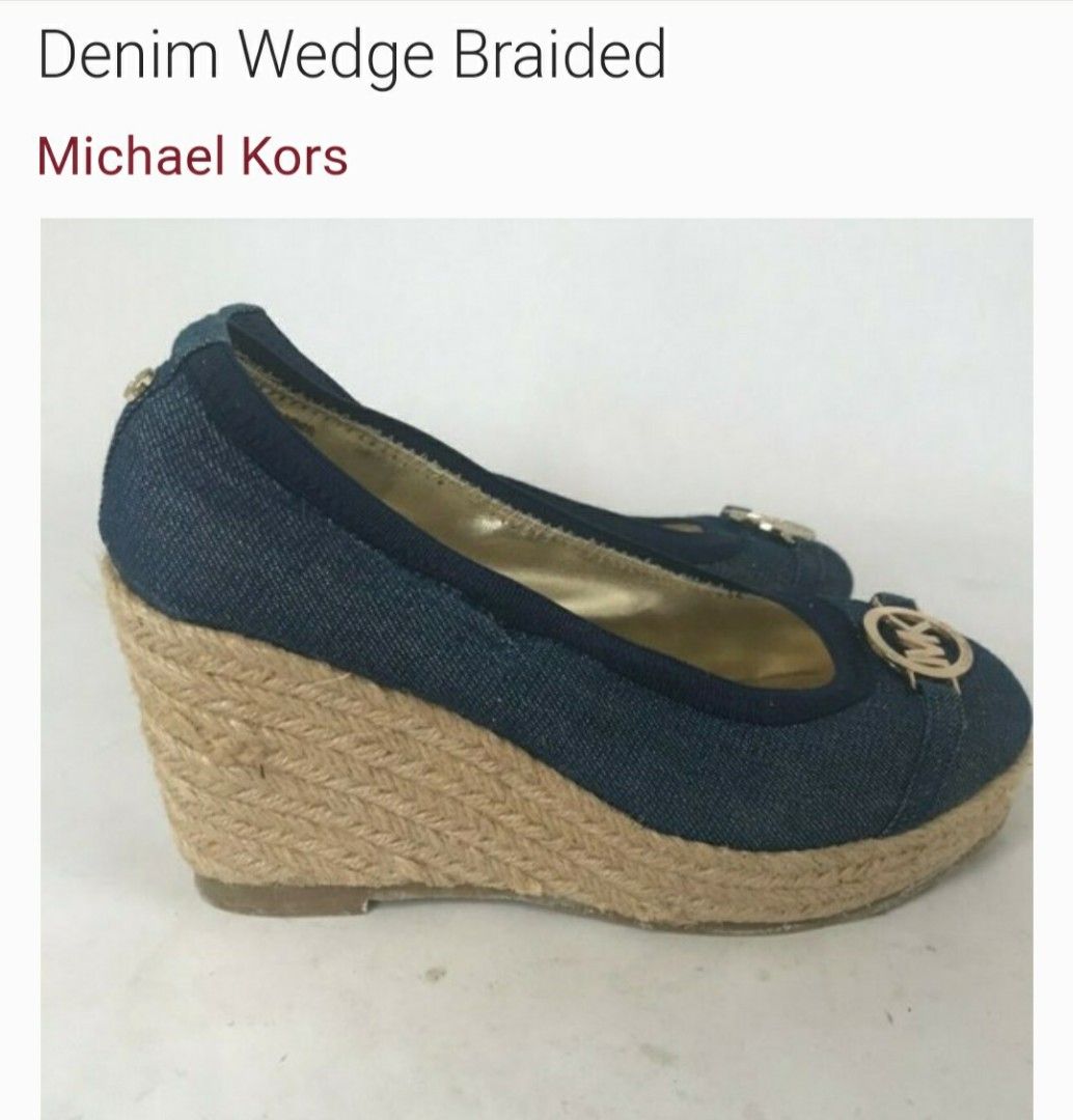 Michael kors discount denim wedges