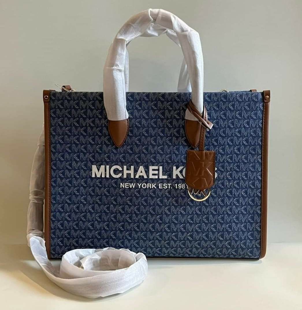 Michael Kors Bags | Michael Kors Medium Mirella EW Tote Bag | Color: Brown/White | Size: Os | Vans_City's Closet