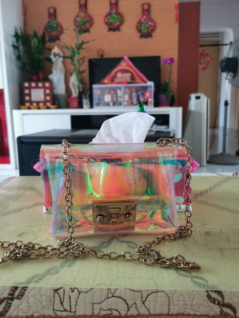 Glimpse Multicolor Sling Bag HOLOGRAPHIC TRANSPARENT 2 IN ONE BAG  Multicolor - Price in India | Flipkart.com