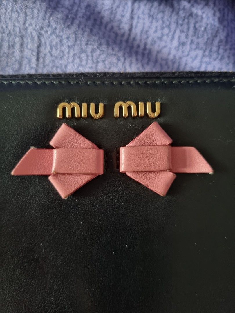 Miu Miu Long Pretty Pink Bow Wallet, Men's Fashion, Watches