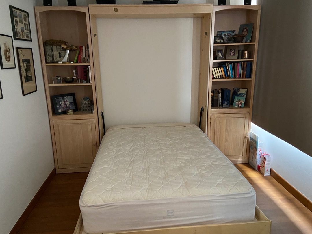 Natural Pine Queen Murphy Bed