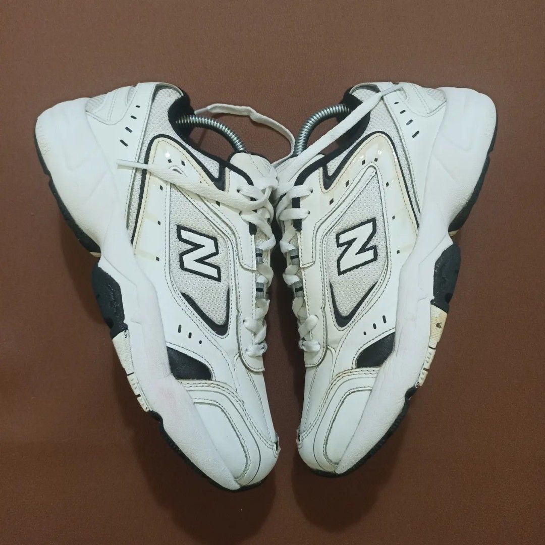 New Balance 452 Chunky Trainers In White, Fesyen Pria, Sepatu