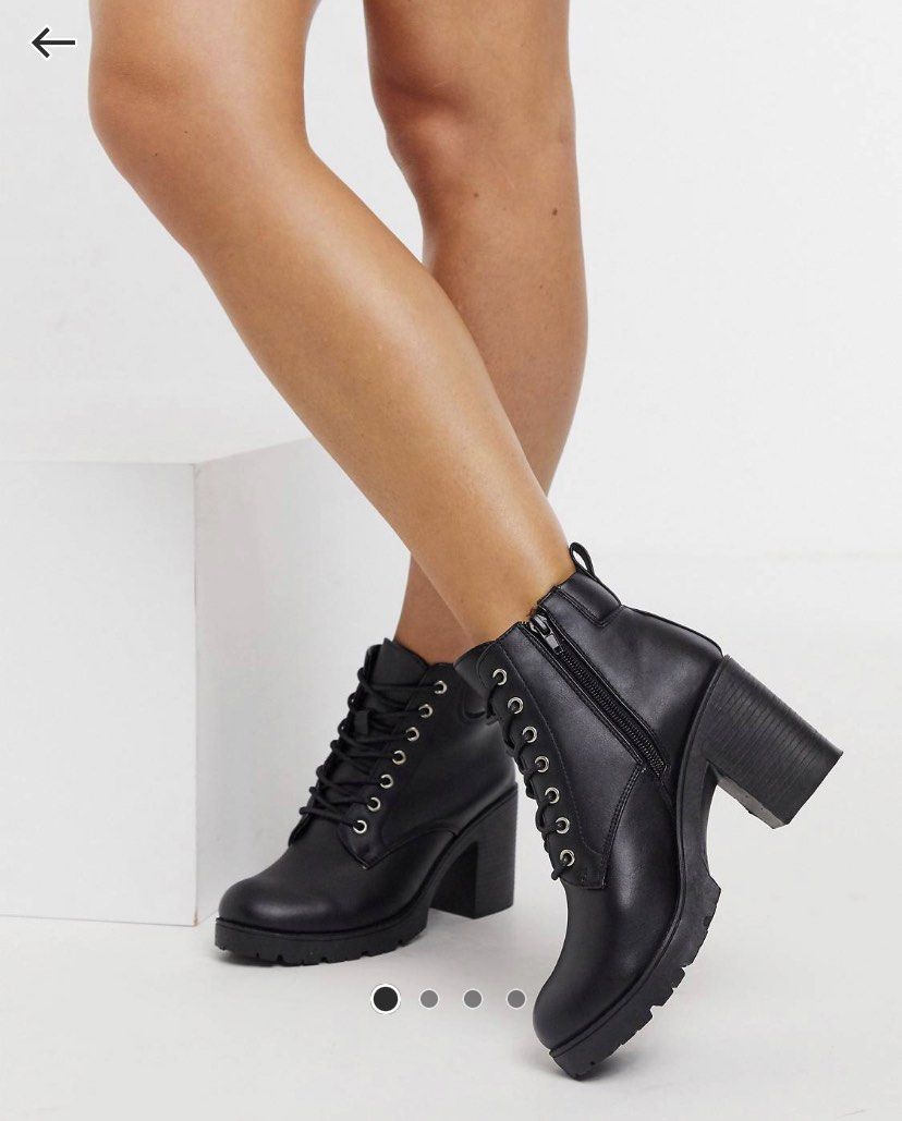 Black Embellished Block Heel Ankle Boots | New Look