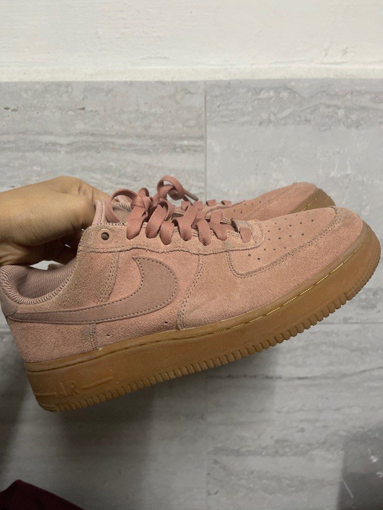 Nike Air Force 1 Pink Velvet Gum Soles Women s Fashion Footwear