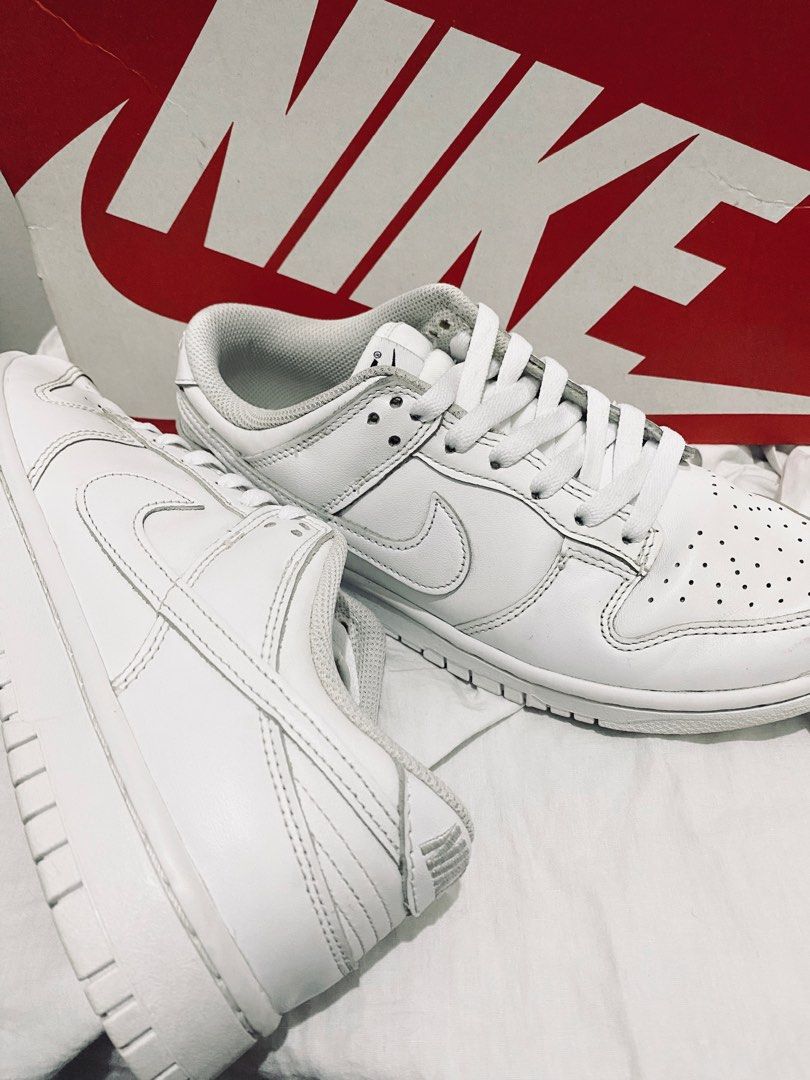triple white nike dunks
