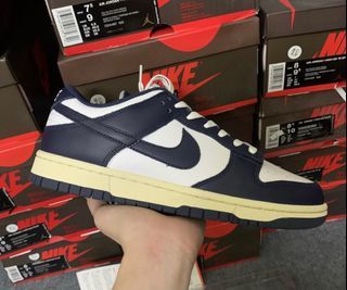 Nike SB Dunk Low Jeter Yankees Baseball Shoe Gray Navy Blue 309431