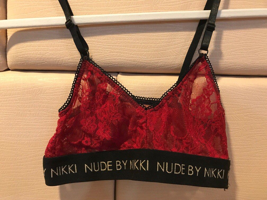 Nude by Nikki Lace Bra Top - M (Category: Undergarments & Loungewear) located in Davao. Submitted by peanut316 (Listing ID 1207320170, Image 2). Description: Bra top only Please know your size for this brand. Seems small in person but actually stretches quite well. But would not recommend for anyone beyond a Medium size. Very sexy Good condition. Small gap in between seams in photo 3 (factory issue if at all) but the band is very sturdy when stre