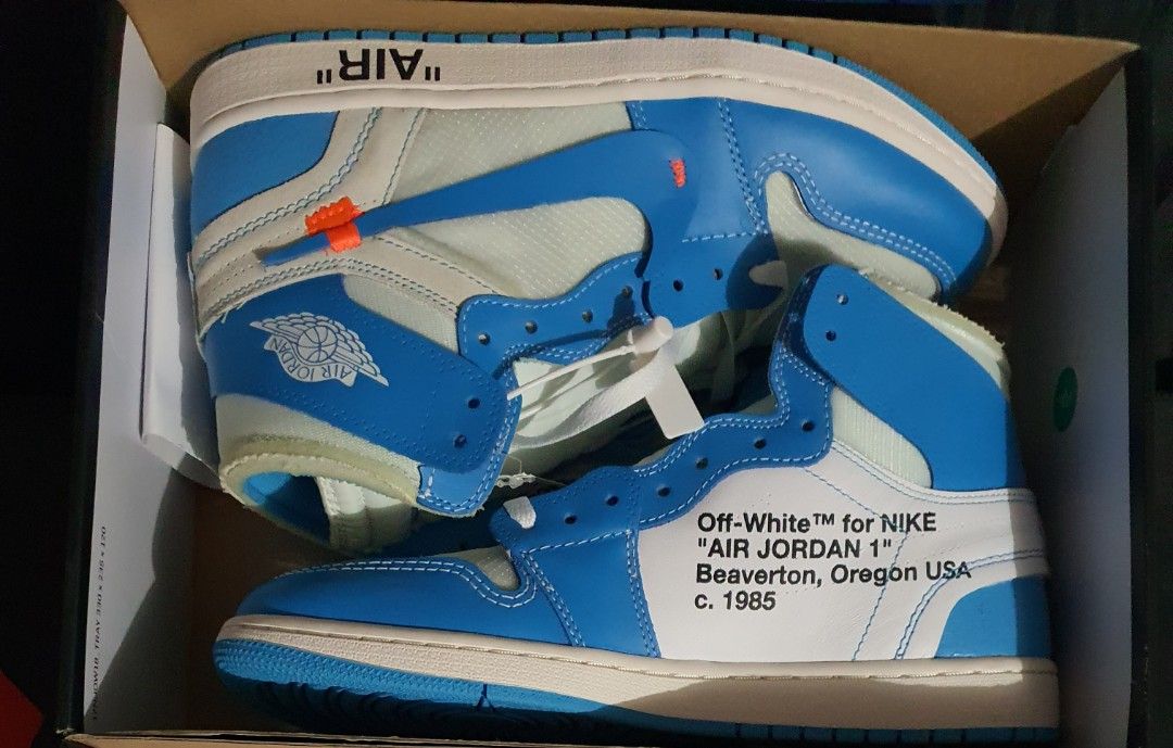 Air jordan 1 hotsell off white unc box