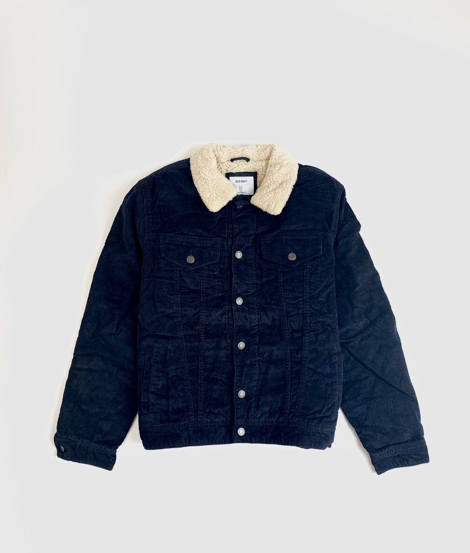 Old Navy Sherpa Lined Corduroy Trucker Jacket Fesyen Pria