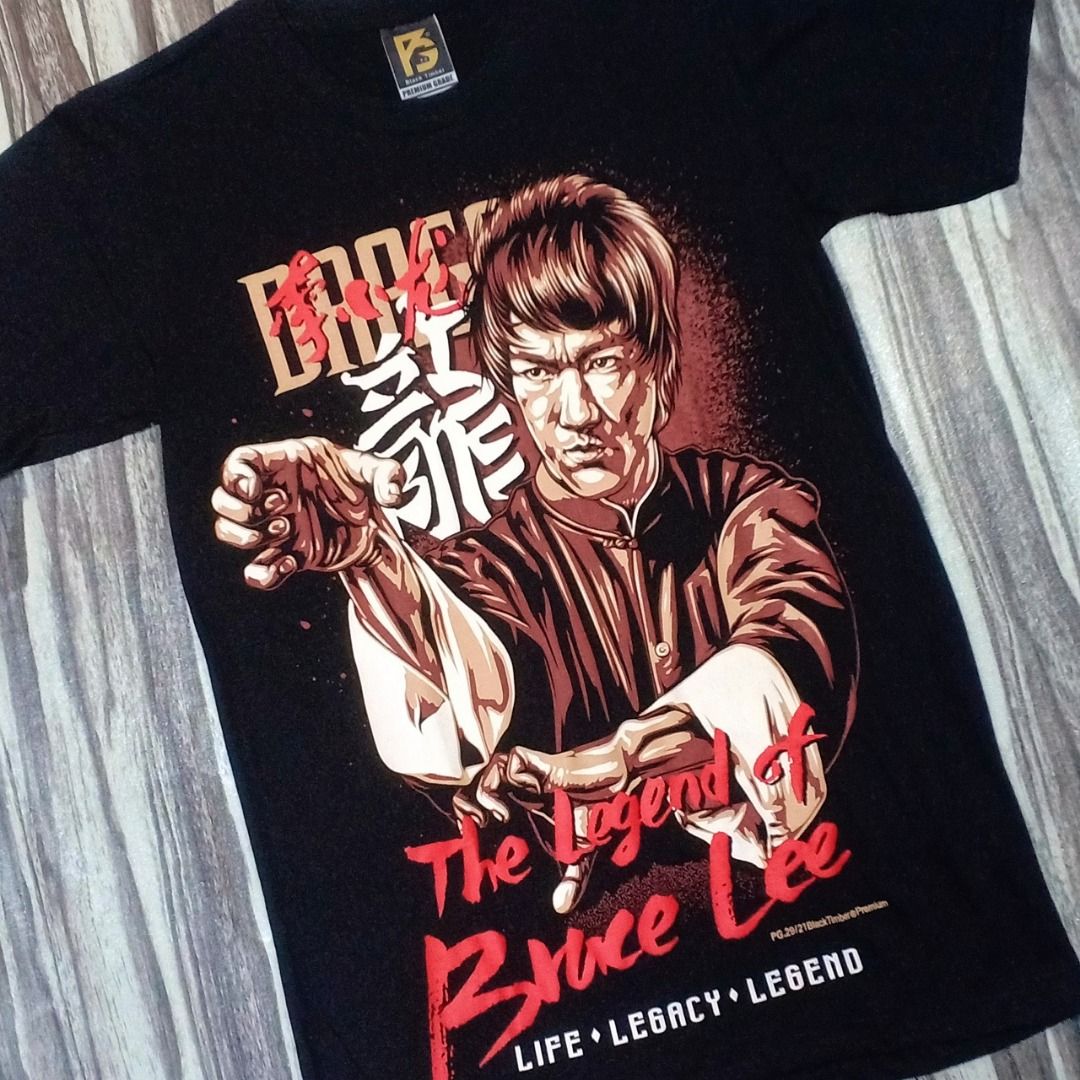 PG29 BRUCE LEE LIFE LEGACY LEGEND ENTER THE DRAGON VINTAGE COLLECTION ORIGINAL PREMIUM GRADE BLACK TIMBER COTTON T SHIRT